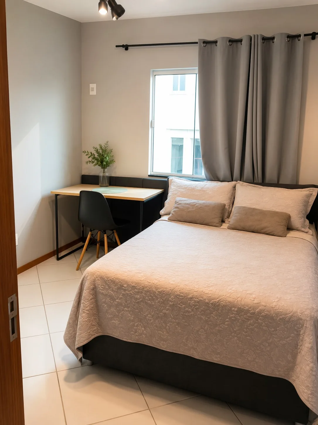 Room 3 Gray & Green — cama de casal